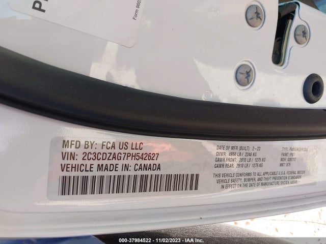 Dodge Challenger Sxt 2023 2C3CDZAG7PH542627 Image 9