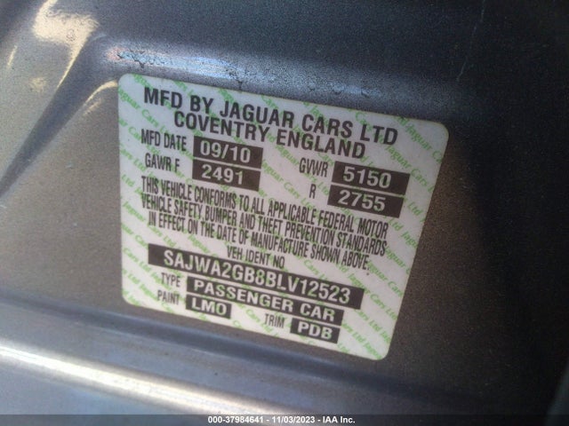 2011 JAGUAR XJ SAJWA2GB8BLV12523 Photo 8