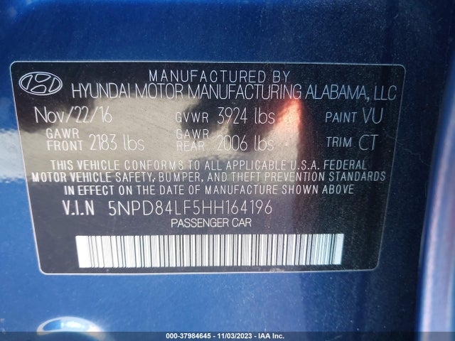 Hyundai Elantra Value Edition 2017 5NPD84LF5HH164196 Image 9