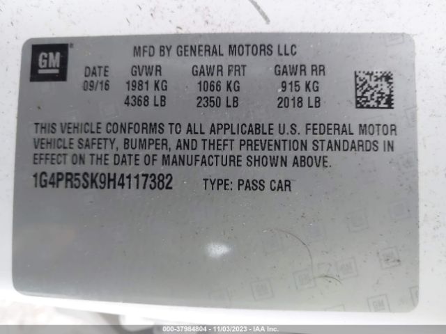1G4PR5SK9H4117382 Buick Verano Sport Touring
