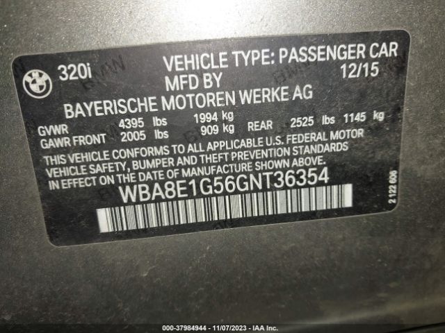 WBA8E1G56GNT36354 BMW 3 Series 320i