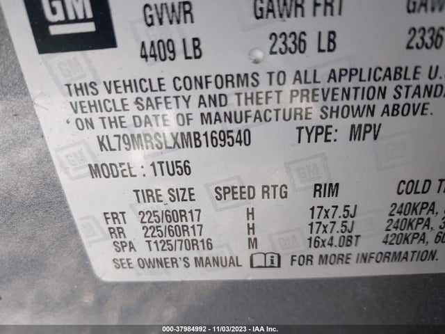 Chevrolet Trailblazer Awd Lt 2021 KL79MRSLXMB169540 Image 9