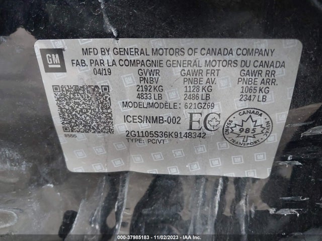 Chevrolet Impala Premier 2019 2G1105S36K9148342 Image 9