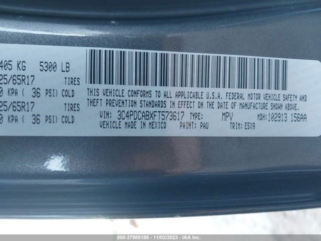 Dodge JOURNEY SE 2015 3C4PDCABXFT573617 Image 9
