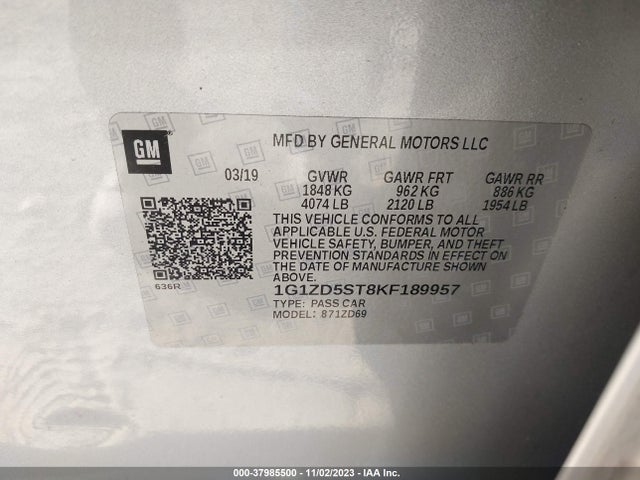 Chevrolet MALIBU LT 2019 1G1ZD5ST8KF189957 Image 9