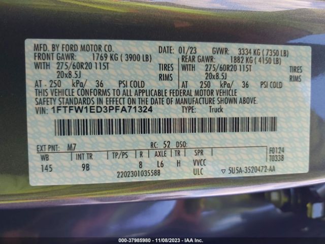 2023 FORD F-150 1FTFW1ED3PFA71324 Photo 8