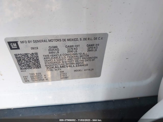 3GKALMEV4LL154410 GMC Terrain Fwd Sle