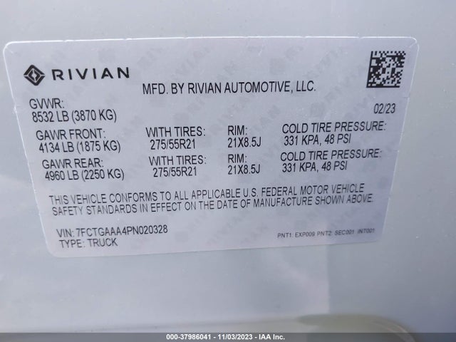 Rivian 2023 2023 7FCTGAAA4PN020328 Image 9