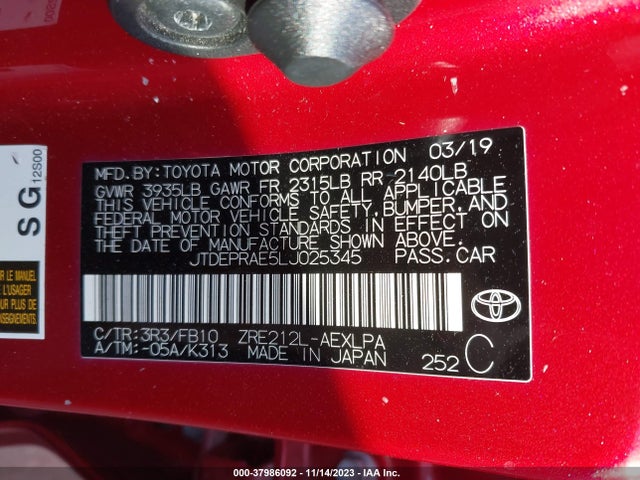 Toyota COROLLA LE 2020 JTDEPRAE5LJ025345 Image 9