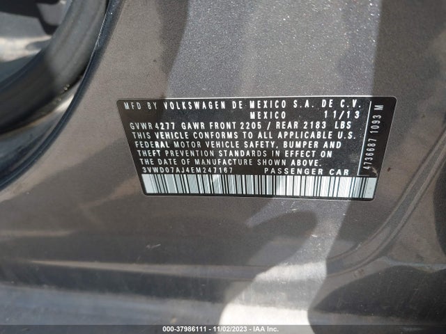 3VWD07AJ4EM247167 Volkswagen Jetta Sedan Se W/connectivity