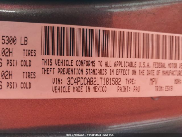 3C4PDCAB2LT181582 Dodge Journey Se Value