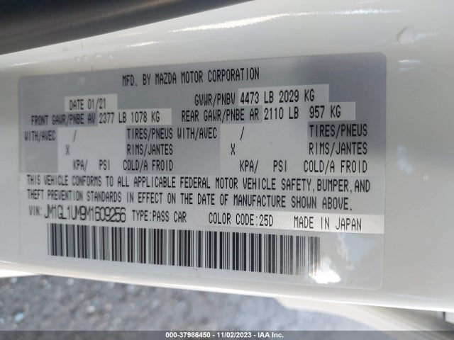 Mazda Mazda6 Sport 2021 JM1GL1UM9M1609256 Image 9