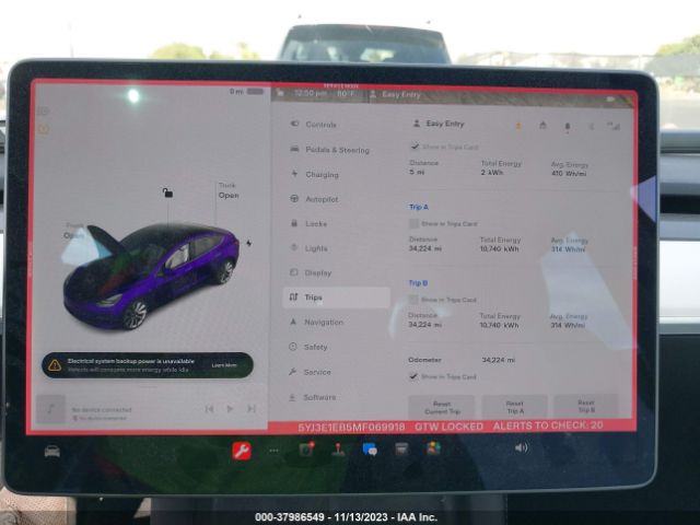 5YJ3E1EB5MF069918 Tesla Model 3 Long Range Dual Motor All-wheel Drive
