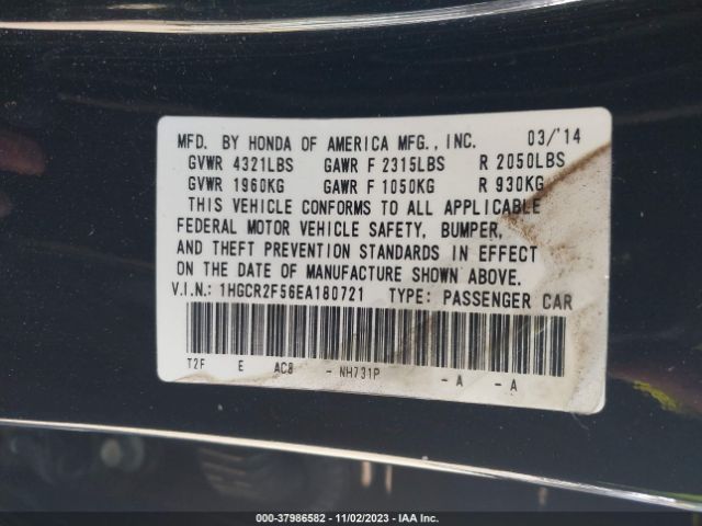 1HGCR2F56EA180721 Honda Accord Sport