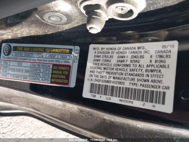 2HGFG3B80FH525835 Honda Civic Coupe Ex