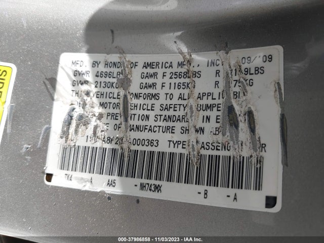 2010 ACURA TL 3.5 VIN: 19UUA8F28AA000363