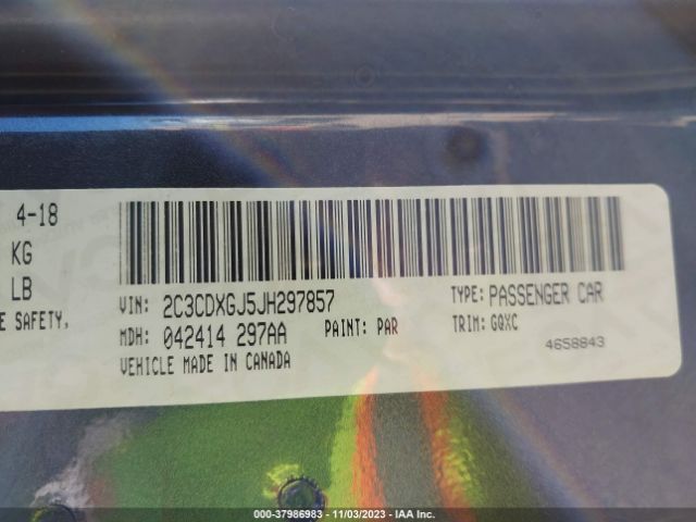 2C3CDXGJ5JH297857 Dodge Charger R/t Scat Pack Rwd
