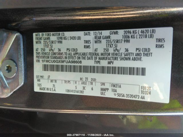 1FMCU0GX9FUA98608 Ford ESCAPE SE