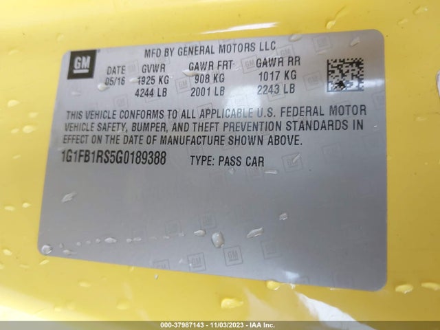Chevrolet Camaro 1lt 2016 1G1FB1RS5G0189388 Image 9