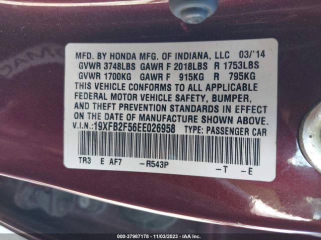 19XFB2F56EE026958 Honda Civic Lx