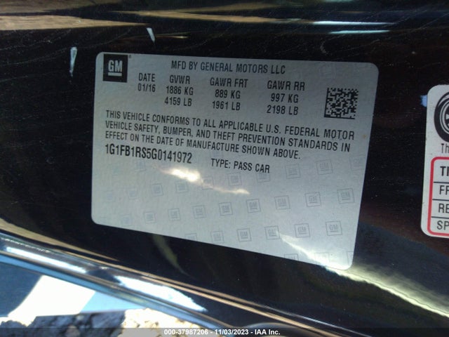 Chevrolet Camaro 1lt 2016 1G1FB1RS5G0141972 Image 9