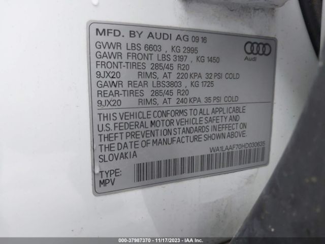 WA1LAAF70HD030635 Audi Q7 3.0t Premium