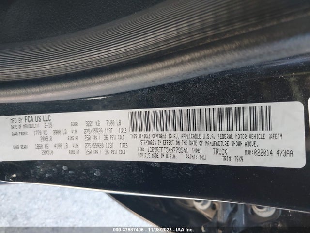 RAM 1500 Big Horn 2019 1C6SRFFT3KN779541 Image 9