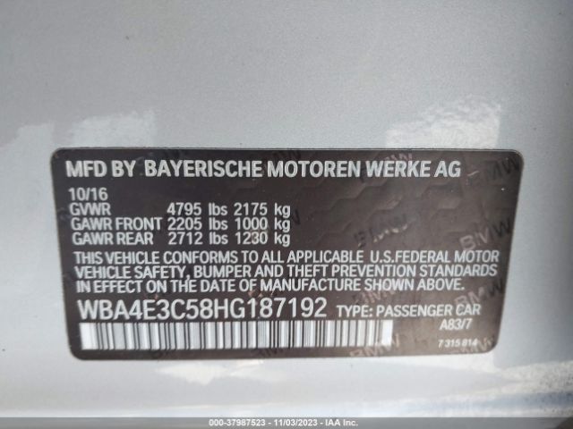 WBA4E3C58HG187192 BMW 440i Gran Coupe