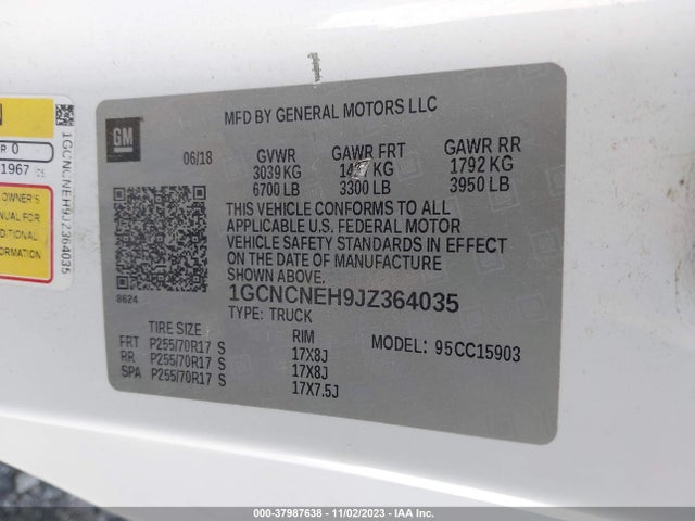 Chevrolet Silverado 1500 Wt 2018 1GCNCNEH9JZ364035 Image 9
