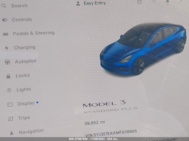 5YJ3E1EAXMF938665 Tesla Model 3 Standard Range Plus Rear-wheel Drive