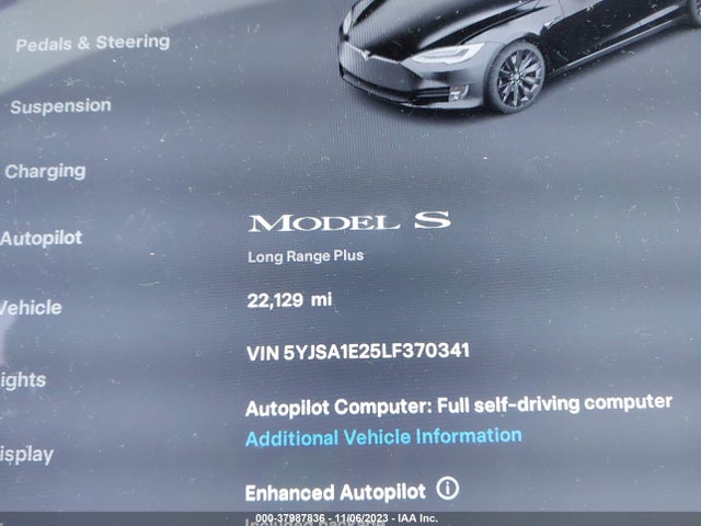 Tesla Model S Long Range Dual Motor 2020 5YJSA1E25LF370341 Image 7