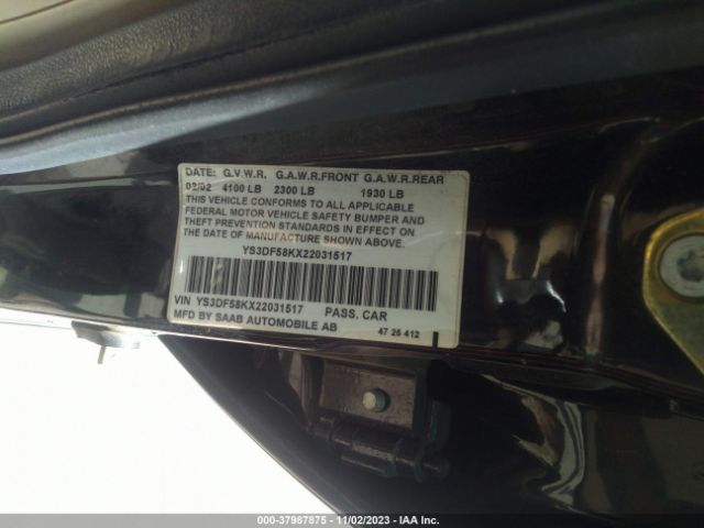 2002 SAAB 9-3 YS3DF58KX22031517 Photo 8