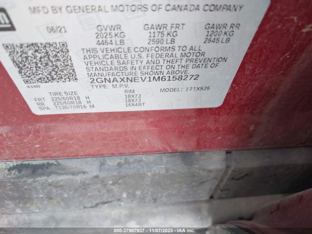 2GNAXNEV1M6158272 Chevrolet Equinox Fwd Premier