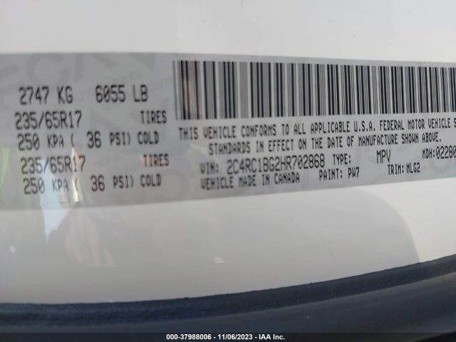 2C4RC1BG2HR702868 Chrysler Pacifica Touring-l