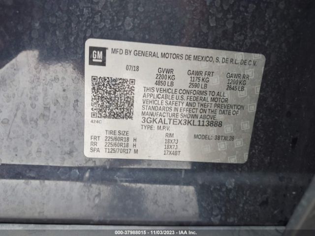 3GKALTEX3KL113888 GMC Terrain Sle