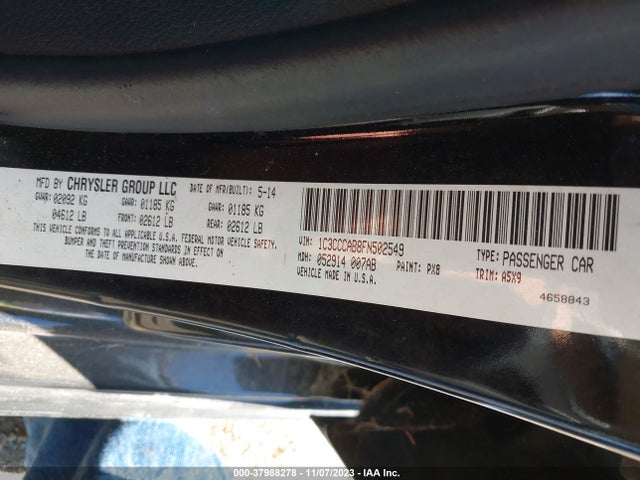 2015 CHRYSLER 200 LIMITED VIN: 1C3CCCAB8FN502549