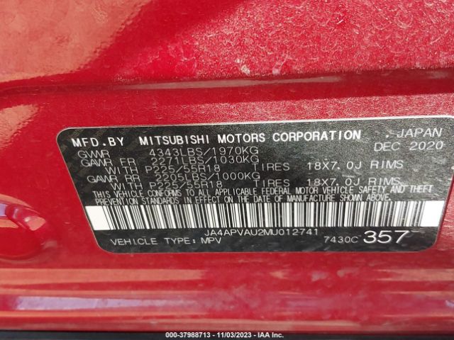 2021 MITSUBISHI OUTLANDER SPORT JA4APVAU2MU012741 Photo 8