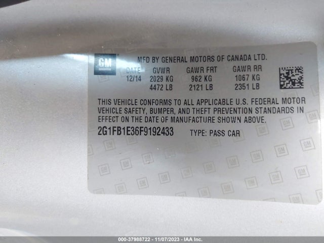 Chevrolet Camaro 2ls 2015 2G1FB1E36F9192433 Image 9
