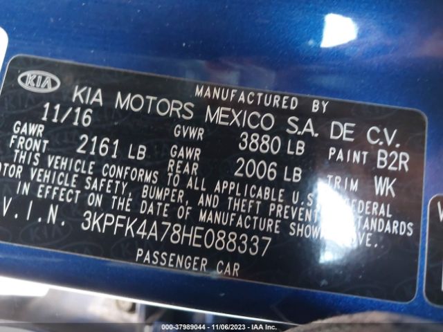 3KPFK4A78HE088337 KIA FORTE LX