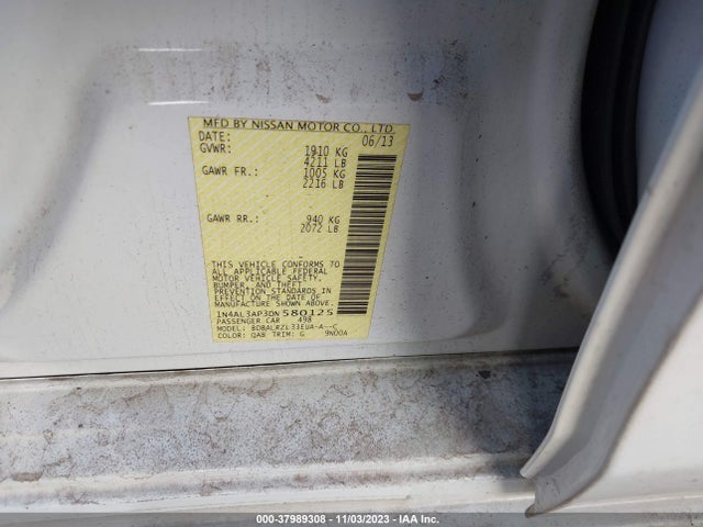 2013 NISSAN ALTIMA 2.5 S VIN: 1N4AL3AP3DN580125