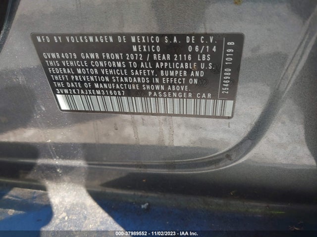 3VW2K7AJXEM316087 Volkswagen Jetta 2.0l S