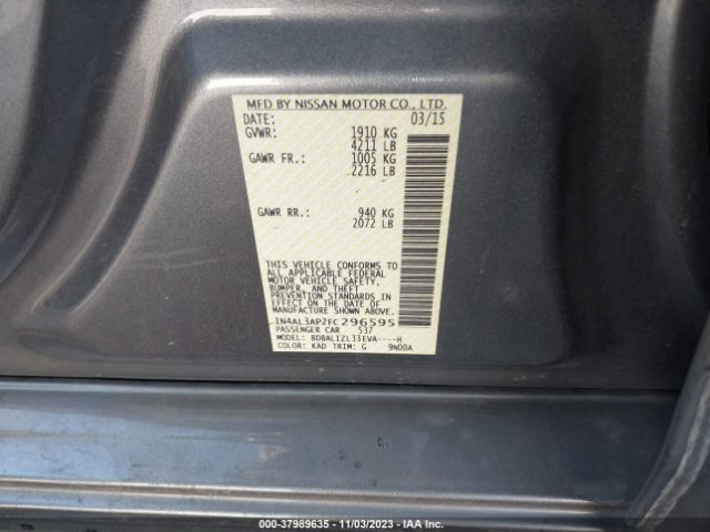 1N4AL3AP2FC296595 Nissan Altima 2.5 Sv
