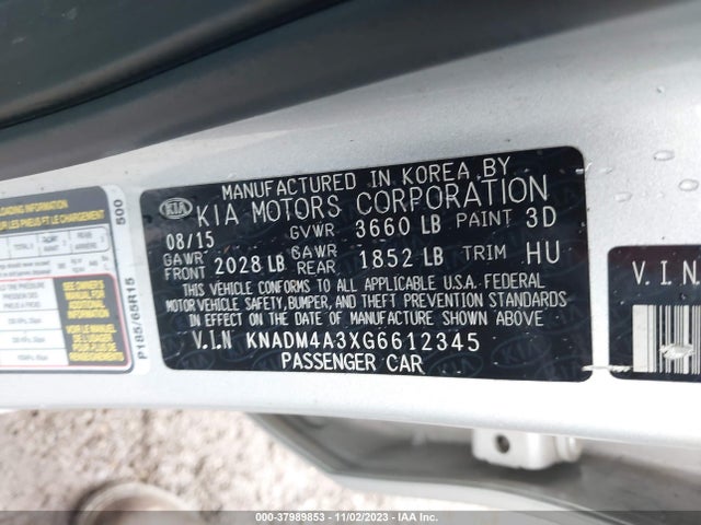 KIA RIO LX 2016 KNADM4A3XG6612345 Image 9