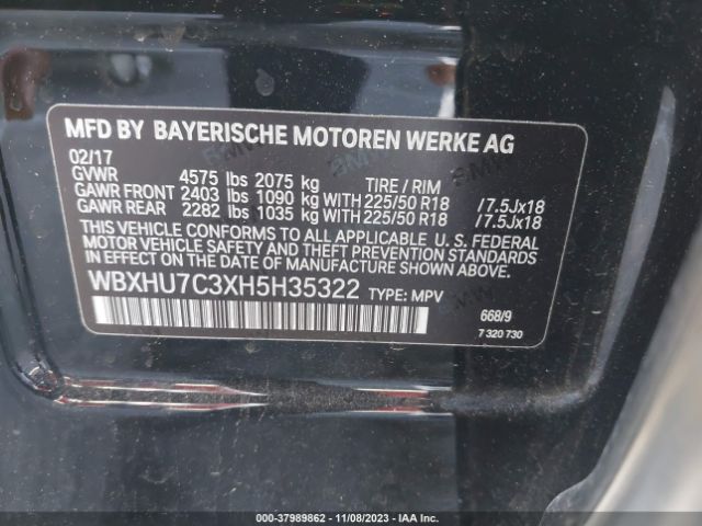 WBXHU7C3XH5H35322 BMW X1 Sdrive28i