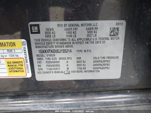 GMC Acadia Denali 2014 1GKKVTKD0EJ155214 Image 9