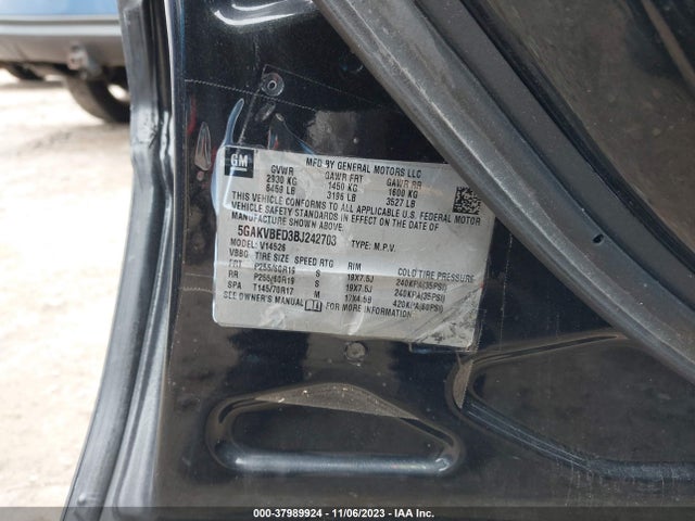 2011 BUICK ENCLAVE 1XL VIN: 5GAKVBED3BJ242703