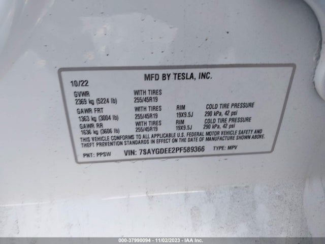 2023 TESLA MODEL Y 7SAYGDEE2PF589366 Photo 8