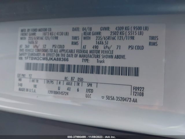 1FTBW2CM8JKA88366 Ford Transit-350