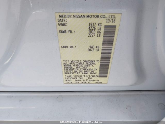 1N4AL3AP2HC143086 Nissan Altima 2.5 Sv
