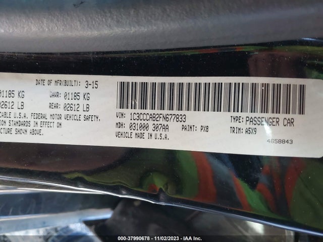 1C3CCCAB2FN677833 Chrysler 200 Limited